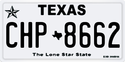 TX license plate CHP8662