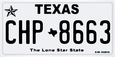 TX license plate CHP8663