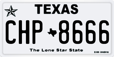 TX license plate CHP8666