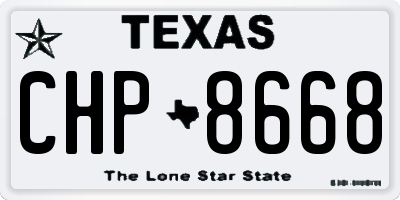 TX license plate CHP8668