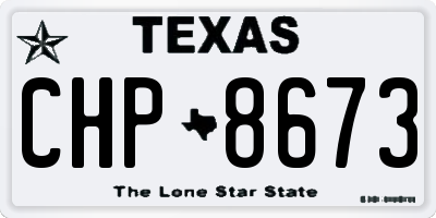 TX license plate CHP8673