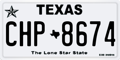 TX license plate CHP8674