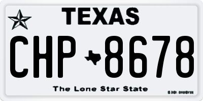 TX license plate CHP8678