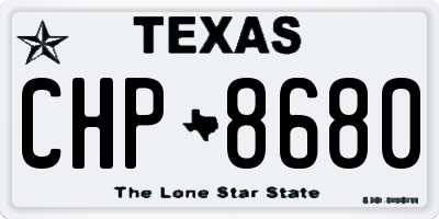 TX license plate CHP8680
