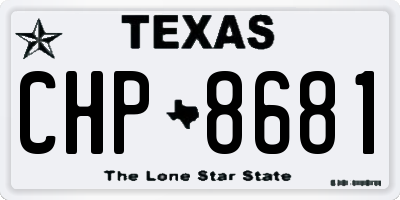 TX license plate CHP8681
