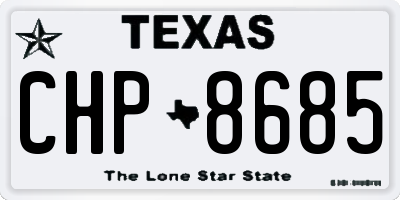 TX license plate CHP8685