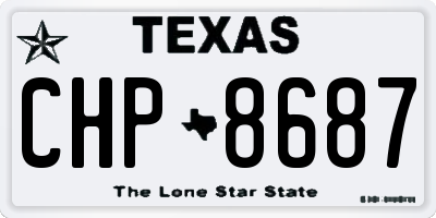 TX license plate CHP8687