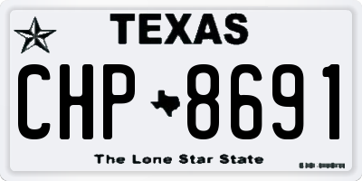 TX license plate CHP8691