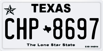 TX license plate CHP8697