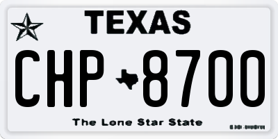 TX license plate CHP8700