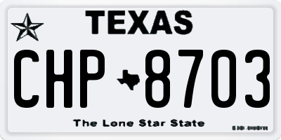 TX license plate CHP8703