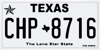 TX license plate CHP8716