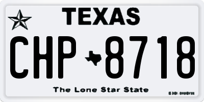 TX license plate CHP8718