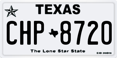 TX license plate CHP8720