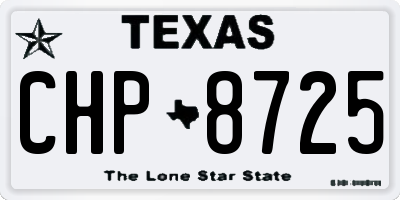 TX license plate CHP8725
