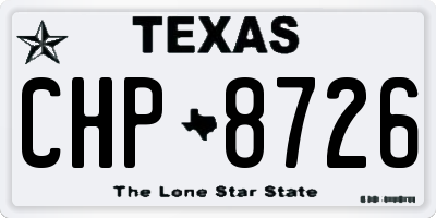 TX license plate CHP8726