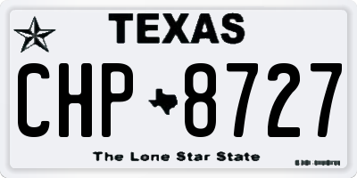 TX license plate CHP8727