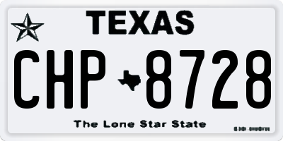 TX license plate CHP8728