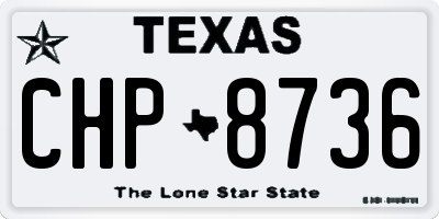 TX license plate CHP8736