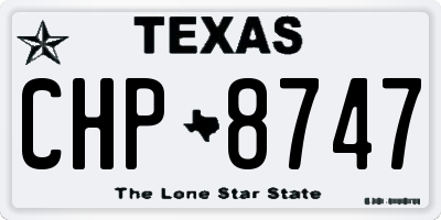 TX license plate CHP8747
