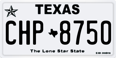 TX license plate CHP8750