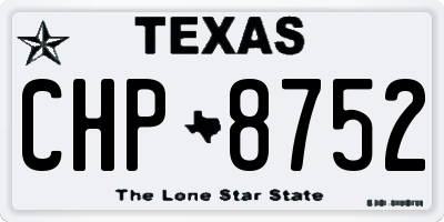 TX license plate CHP8752