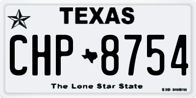 TX license plate CHP8754