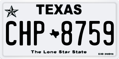 TX license plate CHP8759