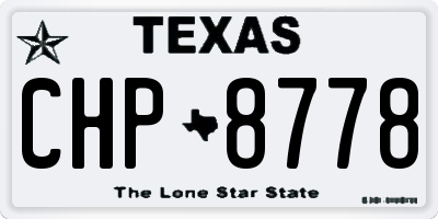 TX license plate CHP8778