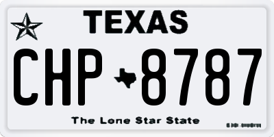 TX license plate CHP8787