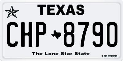 TX license plate CHP8790