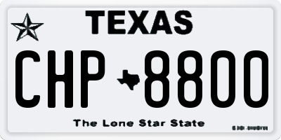 TX license plate CHP8800