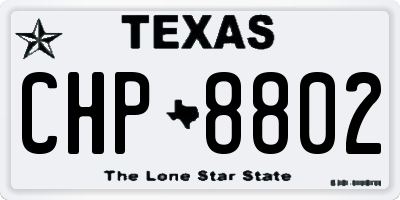 TX license plate CHP8802