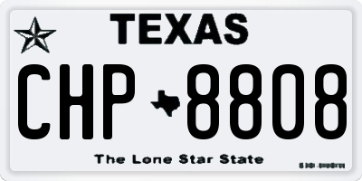 TX license plate CHP8808