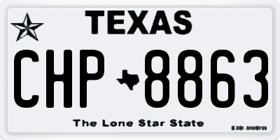 TX license plate CHP8863
