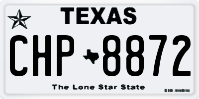 TX license plate CHP8872