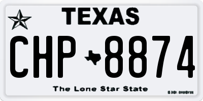 TX license plate CHP8874