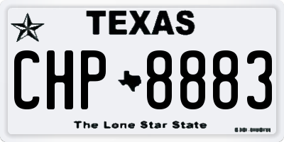 TX license plate CHP8883