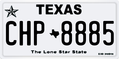TX license plate CHP8885