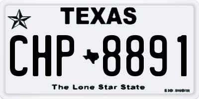 TX license plate CHP8891