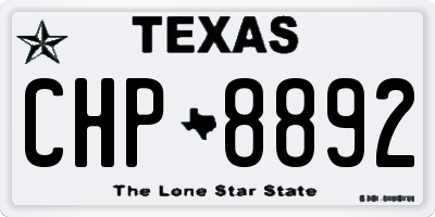 TX license plate CHP8892