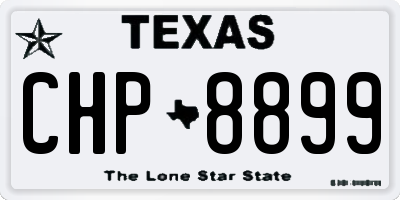 TX license plate CHP8899