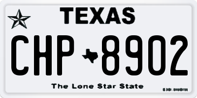 TX license plate CHP8902
