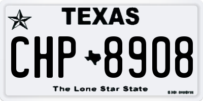 TX license plate CHP8908