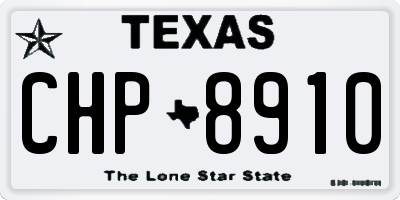 TX license plate CHP8910