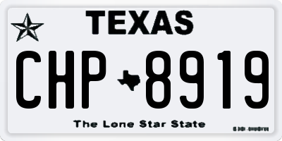 TX license plate CHP8919