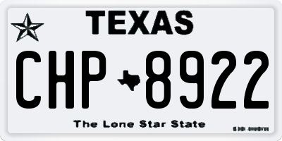 TX license plate CHP8922