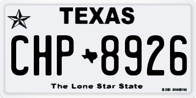 TX license plate CHP8926