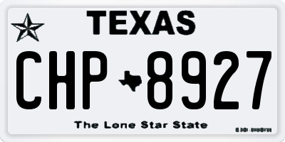 TX license plate CHP8927