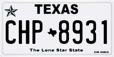 TX license plate CHP8931
